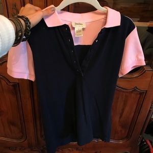 Neiman Marcus size S pink & navy polo